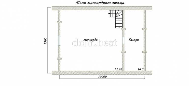 Проект дома «Бирюза — 2» из оцилиндрованного бревна 140,35 м2 7,5х12 м