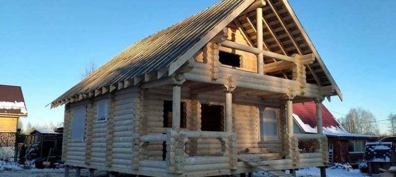 Строительство Дома-Бани из оцилиндрованного бревна
